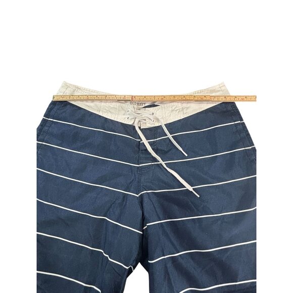 Old Navy Mens Blue & White Striped Swim Trunks - Picture 6 of 9